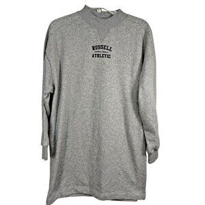 NWT Russell Athletic Sporty Tunic Dress Over Sized Sweatshirt Gray Women Size S